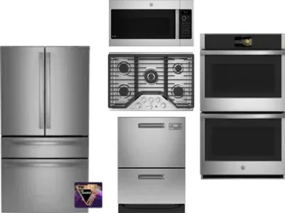 5 Piece Package Includes Refrigerator, Cooktop, Wall Oven, Microwave And Dishwasher